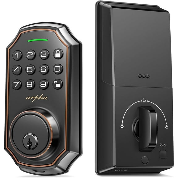 ARPHA Zinc Alloy Keyless Entry, Auto Lock Keypad Deadbolt