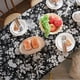 thumbnail image 3 of Vintage Jacquard Tablecloth Chenille Floral Table Cloth Wrinkle Free Stain Resistant Table Cover for Kitchen and Dining Room (Rectangle/Oblong, 140*180cm, Black), 3 of 5