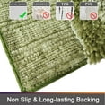 thumbnail image 4 of Civkor Bathroom Rugs, Bath Mats Set 2 Pieces with Non Slip Backing, 31x20 Plus 24x16Inch, Machine Washable, Soft Shiny Chenille and Quick Qry, Green, 4 of 8