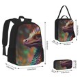 thumbnail image 2 of Vsdgher Rainbow Scales Fantasy Dragon Print Large Capacity Backpack Lunch Bag Pencil Case Combination 3 Piece Set for Student, 2 of 7