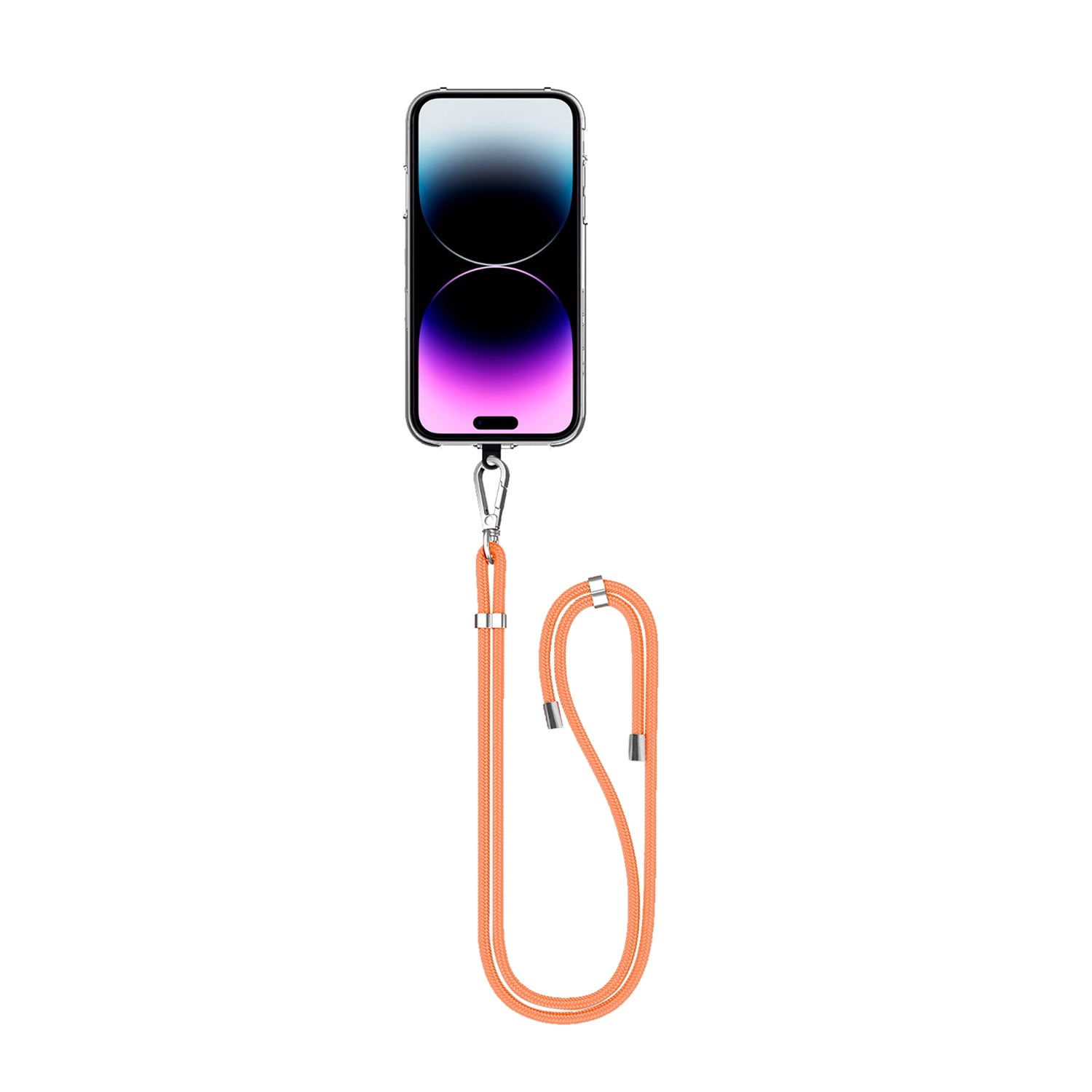 Smartphone Carry Strap with Card Storage Compartment - Orange
