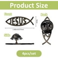 thumbnail image 2 of 4Pcs 304 Stainless Steel Lapel Pin Backs Jesus fish brooch Cartoon Fish Pin Christian Jewelry for Coat Shirt Suit Collar, 2 of 8
