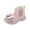 Pink, variant on FAOWME Child Boots Shoes Leather Boots Shoes Girls Winter Mid Calf Boots Princess Bow Warm Shoes Silver 4.5-5 Years