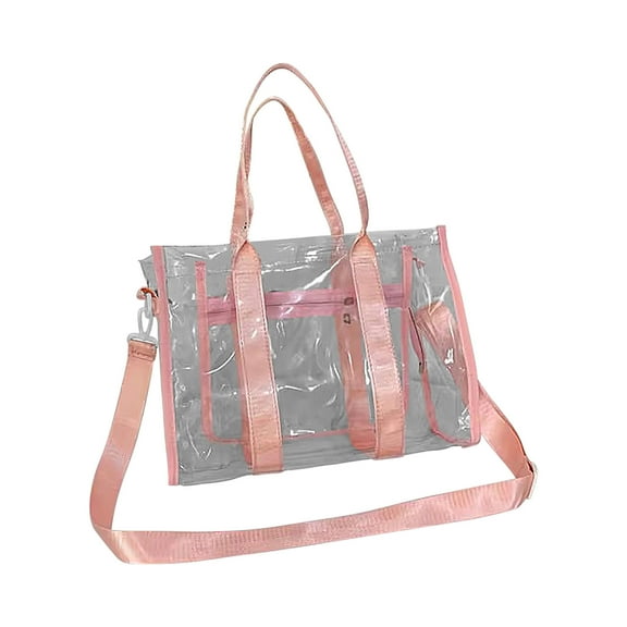 CASAFUN Clear PVC Swimming Bag, Visible Large Capacity Crossbody Messenger Shoulder Bag for Men Women, Waterproof Washable Tote Bags for Pool Beach Stadium