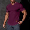 thumbnail image 2 of Dovford Mens Muscle Slim T Shirt V-Neck Longline Henley Shirt Gym Workout Athletic Tee Shirts, 2 of 7