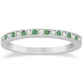 thumbnail image 3 of Semi-Eternity Emerald and Diamond Wedding Band 14k White Gold (0.25ct), 3 of 4