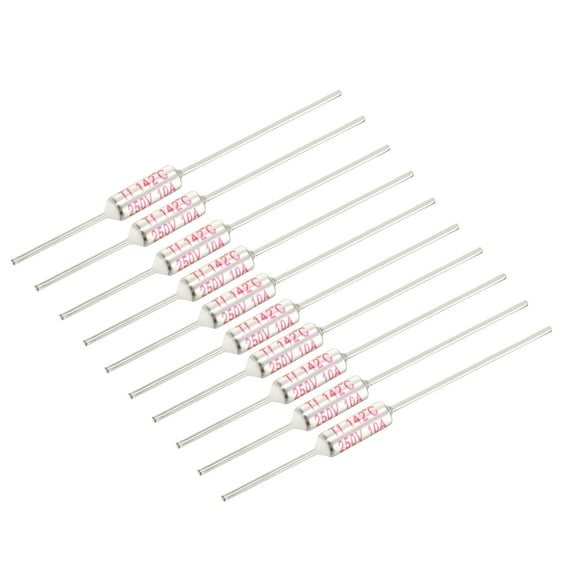 Unique Bargains 250V 10A 142℃ Celsius Circuit Cut Off Temperature Thermal Fuse 10 Pcs