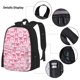 thumbnail image 3 of Easygdp Pink bows Mochila para Niños y Niñas con Set de Caja de Almuerzo y Estuche para Lápices 3 en 1, Mochila Escolar Estampada para Adolescentes, 3 of 7