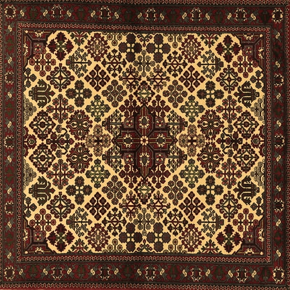 Ahgly Company Indoor Square Persian Brown Traditional Area Rugs, 7' Square