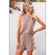 thumbnail image 5 of Conjunto de Dos Piezas de Verano para Mujer, Pantalones Cortos A Juego, Ropa de Estar por Casa con Bolsillos. Caqui S, 5 of 10