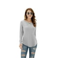 thumbnail image 4 of HOWCOME Fall Long Sleeve Side Split Casual Loose Tunic Womens Blouses, 4 of 5