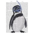 thumbnail image 2 of Fab Funky 26x32 White Modern Wood Framed Museum Art Print Titled - Penguin Snorkel Book Print, 2 of 4