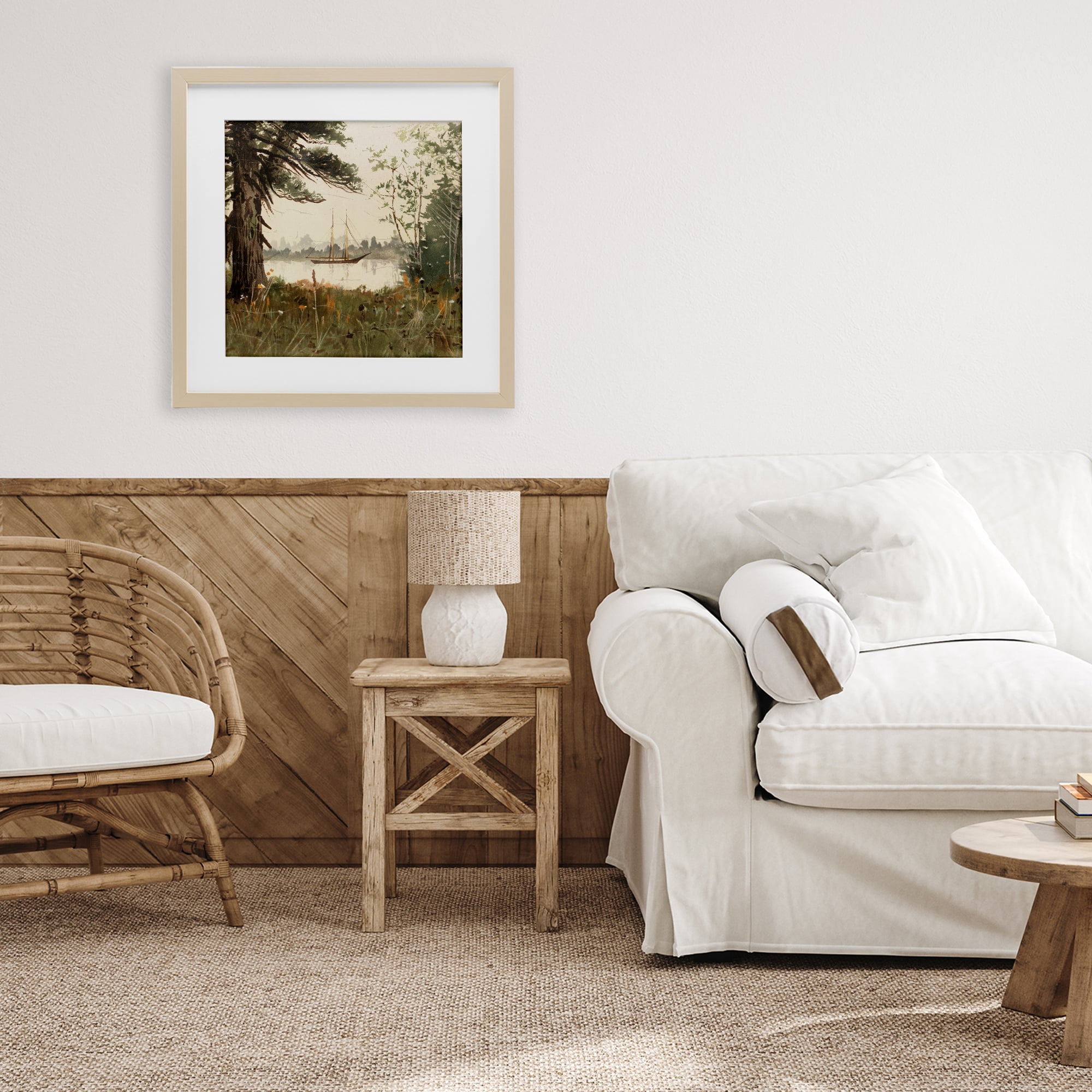 Stupell Industries Boating View Through Trees Birch Framed Print Under Glass, design by Lula Bijoux & co.