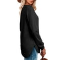 thumbnail image 2 of Qaspx Long Sleeve Shirts for Women Crewneck Lightweight Sweatshirts Fall Casual Tunic Tops, 2 of 6
