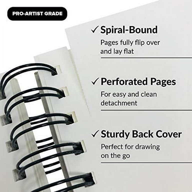 iBayam 9 x 12 Premium Sketch Book Set, 1-Pack Spiral Bound Drawing Paper,  100 Sheets (68lb/100gsm) Sketchbook, Acid-Free Art Drawing Painting