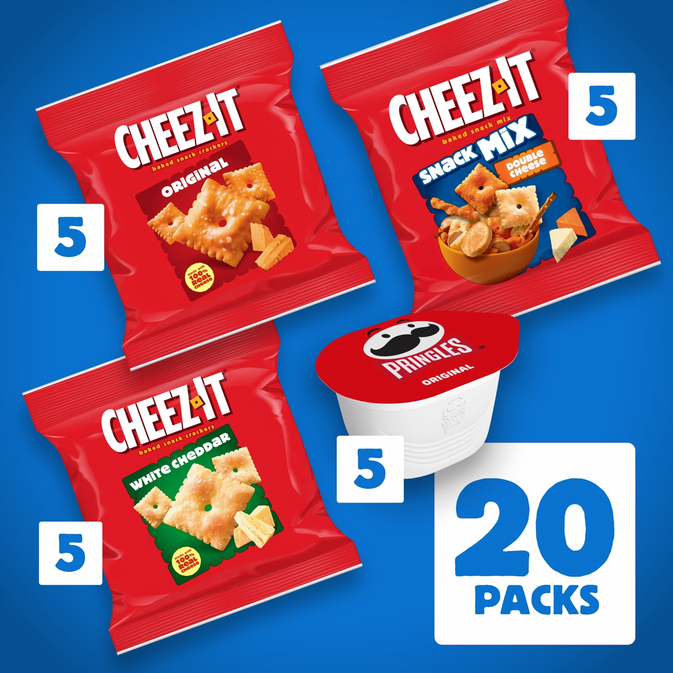 Cheez-It, Pringles Snack Variety Pack, 16.95oz (20 Packs