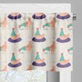 thumbnail image 3 of Ambesonne Hen Valance Pack of 2, Nibbling and Sitting Animals, 54"X18", Quartz Peach, 3 of 5