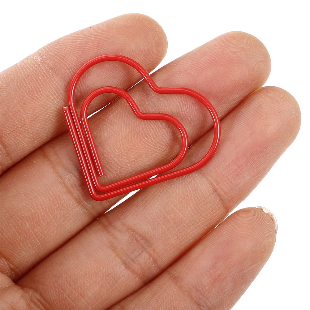 ADDHAT Goohochy Red Heart Design Metal Paper Clips for Secure Document Holding