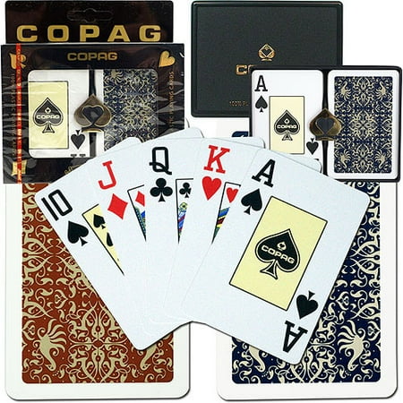 Trademark Poker Copag Bridge Size Jumbo Index, Gold Line Script Setup