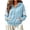 Light Blue, variant on LUVDA Stripe Sleeve Zip Up Hoodie for Women Athletic Sweatshirt with Kangaroo Pocket Casual Loose Fit Top