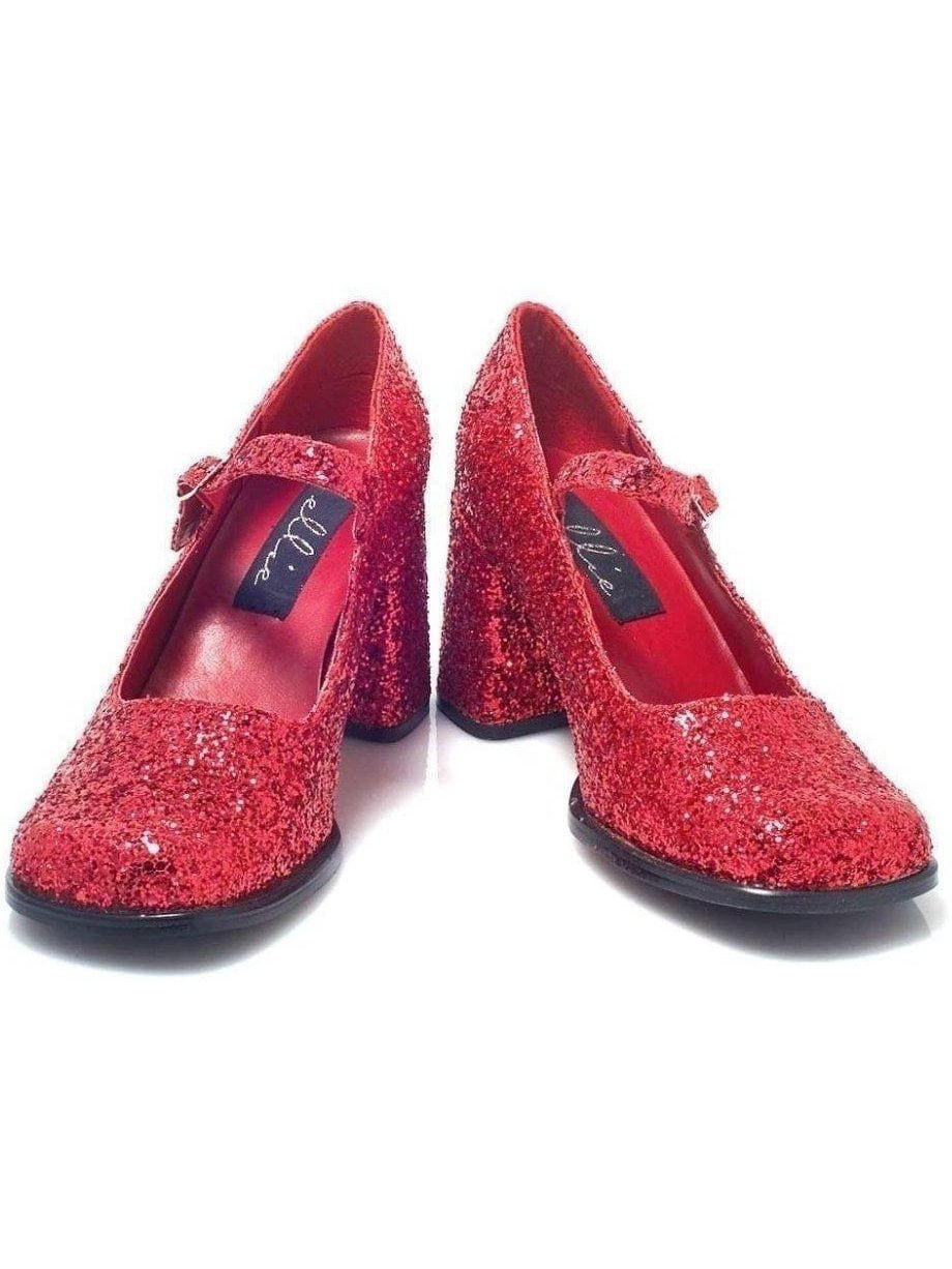 red glitter mary janes