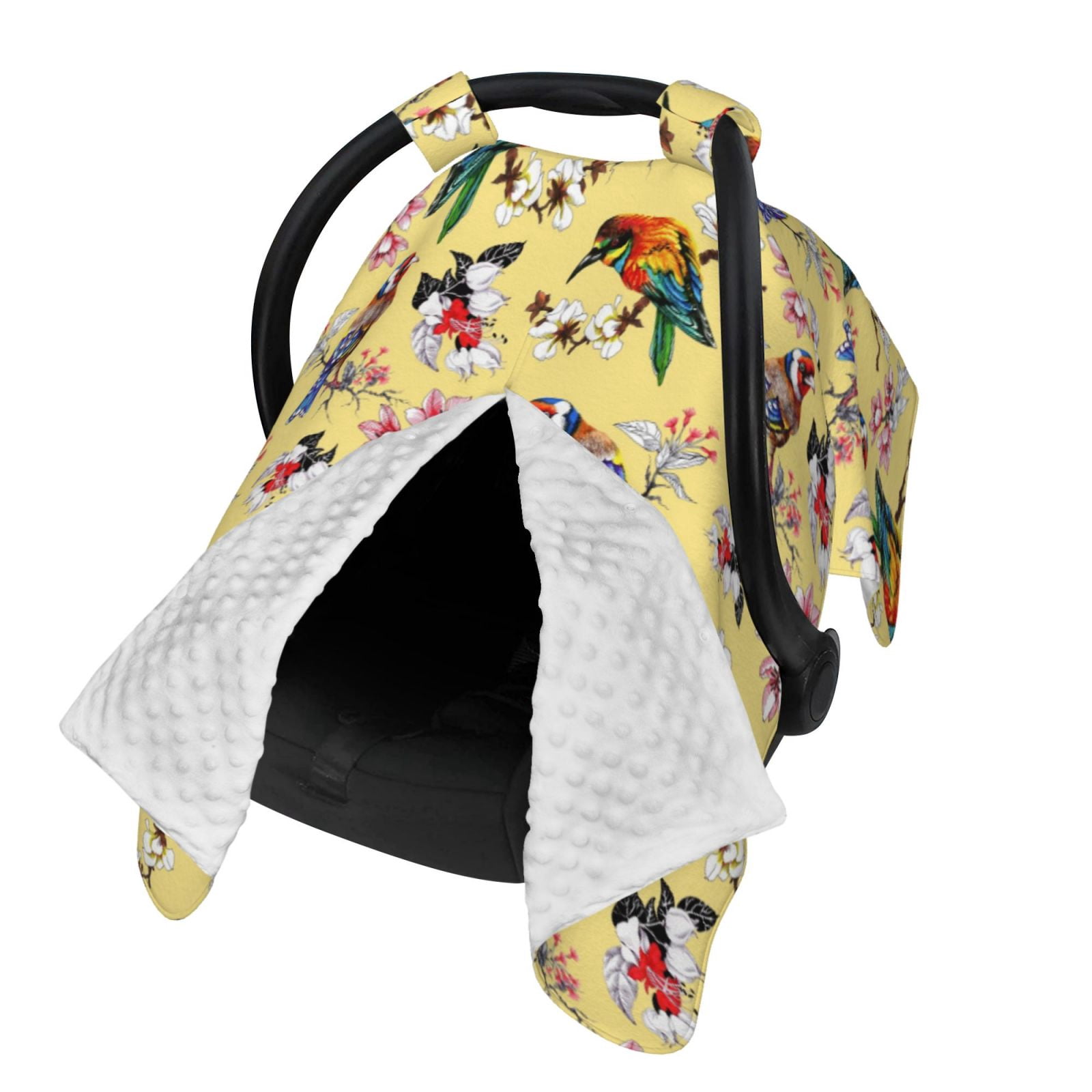 Naloa Bright Birds Baby Car Seat Cover, Breathable Baby Carrier Cover, Multiuse Baby Carrier Cover & Nursing Breastfeeding Cover