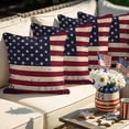 thumbnail image 3 of 2 Pack Outdoor Waterproof Throw Pillows,Vintage Patriotic American Flag Decorative Square Pillow Case Patio Pillows for Chair Couch Sofa 16x16in, 3 of 9