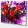 thumbnail image 2 of Five Red Roses Abstract Background - Floral Art Canvas Print, 2 of 4