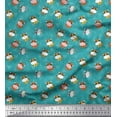 thumbnail image 1 of Soimoi Satin Silk Fabric Triangle & Cow Cartoon Print Fabric by The Yard 42 Inch Wide, 1 of 3