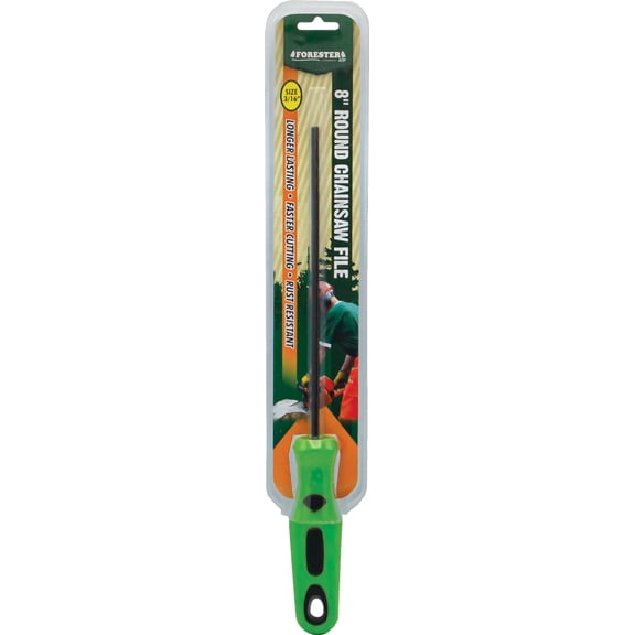 FORESTER Chainsaw File W/Handle - Round 8in Chain Saw Sharpener Tool - 1/8" Chainsaw Blade Sharpener, 3/16" Chainsaw File, 7/32" Chainsaw File, 5/32" Chainsaw File with Handle Chainsaw Sharpening Kit