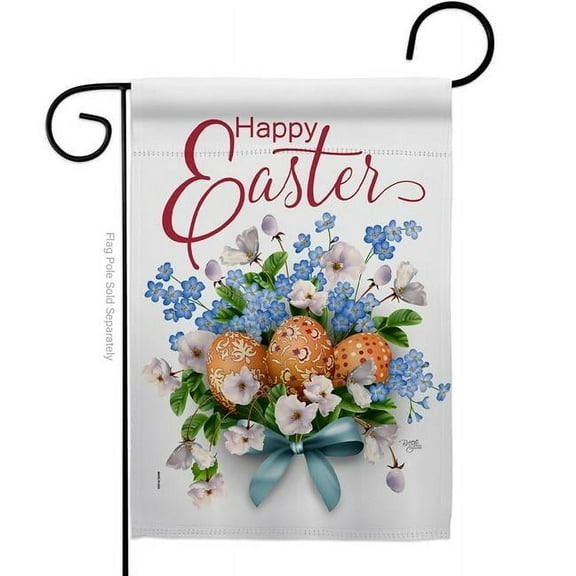 Breeze Decor G153088-BO Eggs Bouquet Springtime Easter Double-Sided Decorative Garden Flag, Multi Color