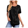 thumbnail image 1 of Ladies Fashion Autumn Winter Solid Color Hooded Striped Button Loose Comfortable Long Sleeve Top Hoodie, 1 of 9
