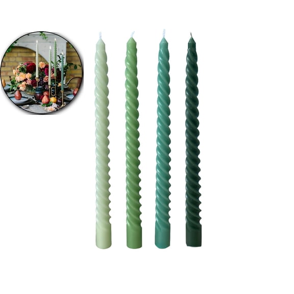 VQPeo Long Tapered Candles, Wax Wedding Decoration Set, Four-Pack Party Table Accents for Holiday Banquets & Celebrations