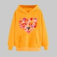 thumbnail image 2 of Oversizes Hoodies for Valentine's Day Womens Leopard Heart Pullover Cute Sweatshirt with Drawstring, 2 of 5