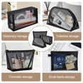 thumbnail image 3 of Set de bolsas de maquillaje Hotipine Mesh, 8 piezas, artículos de tocador de viaje negros, 3 of 7