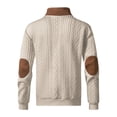 thumbnail image 4 of RXMEKW Color Block Quarter Zip Sweatshirt for Men with Stand Collar Long Sleeve for Spring Fall Polyester Knit, 4 of 8