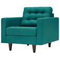 thumbnail image 3 of Modern Contemporary Urban Design Living Room Lounge Club Lobby Armchair and Lovesea and Sofa Set, Fabric, Aqua Blue, 3 of 8