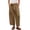 Brown -AK13, variant on Womens Chino Barrel Wide Leg Cropped Pants Elastic High Waist Pull On Harem Pants with Pockets Summer Baggy Pant Black S