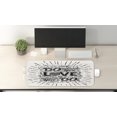 thumbnail image 2 of Love What You Do Computer Mouse Pad, Hand Drawn Vintage Illustration Hand-lettering and Ornate Elements, Rectangle Non-Slip Rubber Mousepad Large, 31" x 12" Gaming Size, Off White Black, by Ambesonne, 2 of 2