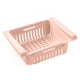 thumbnail image 2 of Adjustable Refrigerator Storage Organizer Expandable Plastic Fridge Shelf Basket Space-Saving Kitchen Drawer, Pink, 2 of 4