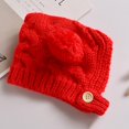 thumbnail image 3 of Kids Winter Thick Hats Ears Children Caps Pompom Knitted Cute Hat (Red), 3 of 4