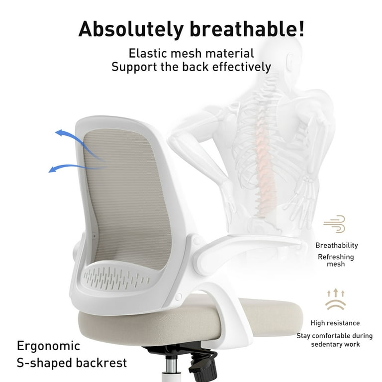 Hbada Office Task Desk Chair, Swivel, Flip-up Arms, Adjustable