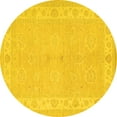 thumbnail image 1 of Ahgly Company Machine Washable Indoor Round Persian Yellow Traditional Area Rugs, 3' Round, 1 of 4