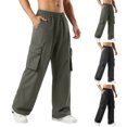 thumbnail image 2 of Dpytoraw Men's Cargo Hiking Pants Multiple Pockets Water Resistant Lightweight Outdoor Trousers Green L, 2 of 5
