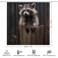 thumbnail image 2 of 4Pcs Rustic Cute Raccoon Shower Curtain Sets with Non-Slip Rugs, Toilet Lid Cover and U Shape Bath Mat, Wild Nature Modern Forest Animals Bathroom Sets Waterproof Shower Curtains with 12 Hooks, 2 of 8