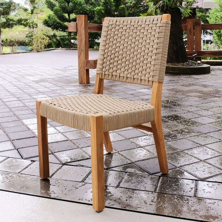 Cambridge Casual Zephyr 2-piece Teak Patio Dining Chair Natural
