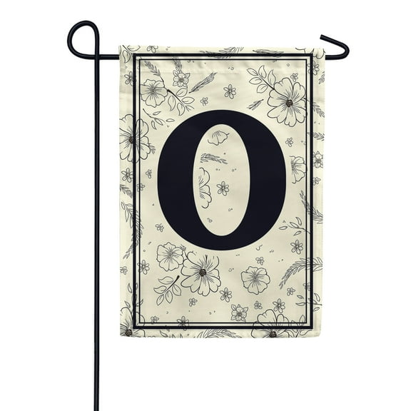 America Forever Spring Monogram Garden Flag Letter O 12.5 x 18 inches Double Sided Vertical Outdoor, Yard, Lawn, Beautiful Flowers, Floral Design, Welcome Spring Seasonal Art