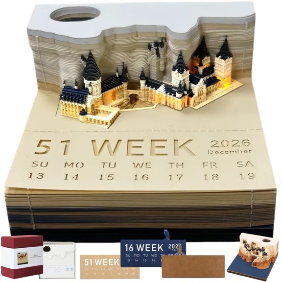 Calendario de blocs de notas 3D SwankyStyle Castillo Mágico 2026