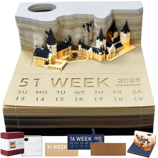 Calendario de blocs de notas 3D SwankyStyle Castillo Mágico 2026