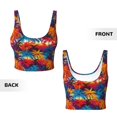 thumbnail image 6 of Goofa Colorful Hawaii Palms Printed Sports Bras for Women, High Impact Running Bra Workout Crop Tank Tops Longline Sports Bra Push up-XX-Large, 6 of 9